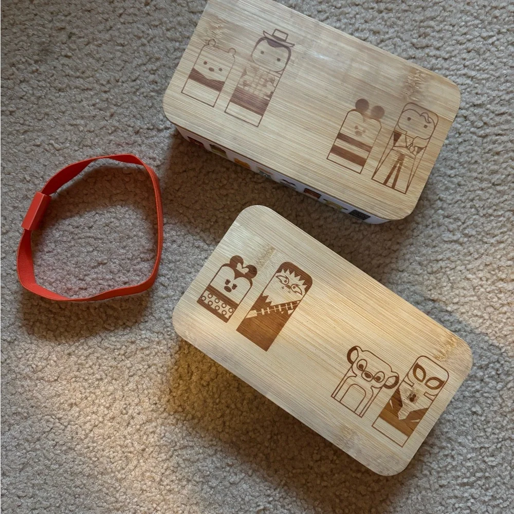 Cute Disney Character Bento Storage Box with Orange Strap